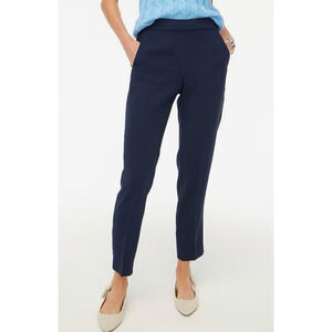 J.  Crew Jaimie Pant Women 4 Navy Blue Hi-Rise Pull On Ankle Career Work Preppy